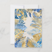 Jongens Safari 3e Verjaardagsfeestje Blauw Goud Ec Kaart (Achterkant)