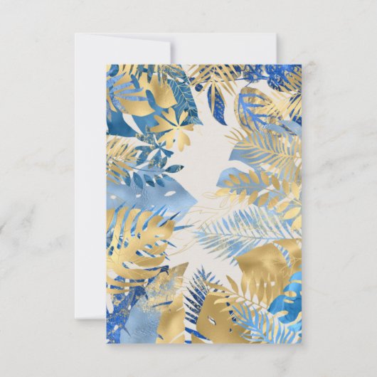 Jongens Safari 3e Verjaardagsfeestje Blauw Goud Ec Kaart (Achterkant)