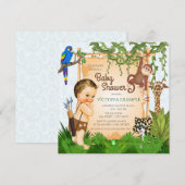 Jongens Safari Baby Douche Uitnodigingen (Voorkant / Achterkant)