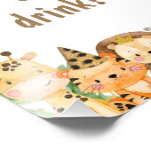 Jongens Safari Dieren Grijpen Een Drink Teken Foto Afdruk (Hoek)