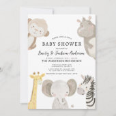 Jongens Safari Dieren Koppels Baby shower Kaart (Voorkant)