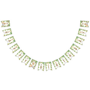 Jongens Safari Dieren Twee Wilde 2e Verjaardag Vlaggetjes