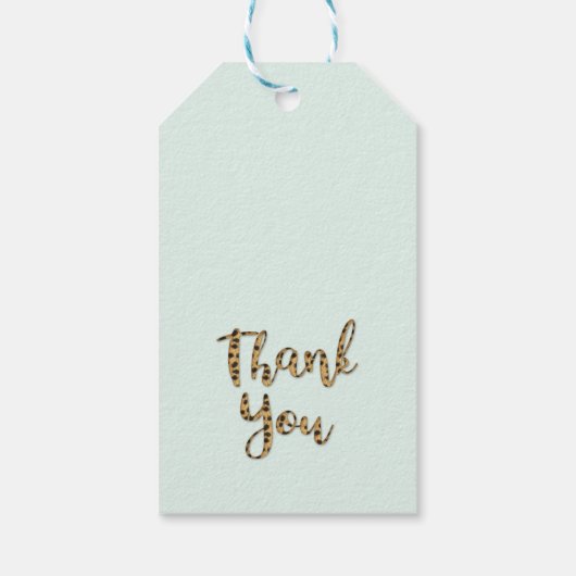 Jongens Safari Dieren Twee wilde verjaardag Cadeaulabel (Achterkant)