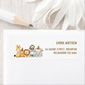 Jongens Safari Dieren Twee wilde verjaardag Etiket (Insitu)