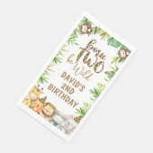 Jongens Safari Dieren Verjaardag Gast Servet (Hoek)