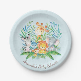 Jongens Safari Oerwoud Baby shower 7" Bord