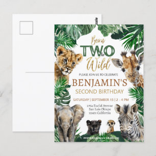 Jongens Safari Twee Wilde Verjaardag Briefkaart