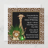 Jongens Safari Verjaardagsfeest Kaart (Achterkant)