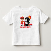 Jongens Schattig 3e Verjaardag Brandweerman Brandw Kinder Shirts (Voorkant)