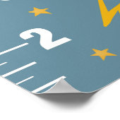 Jongens Schattig Blauw Gaming Groei Grafiek Poster (Hoek)