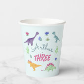 Jongens Schattig Blauw Oerwoud T-Rex Dinosaurus Ki Papieren Bekers (Achterkant)