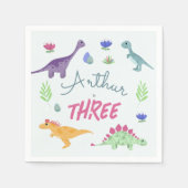 Jongens Schattig Blauw Oerwoud T-Rex Dinosaurus Ve Servet (Voorkant)