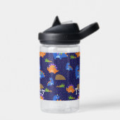 Jongens Schattig Blauw Oranje Sterrendinosaurus Waterfles (Links)