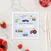 Jongens Schattig Blauw Reizen Voertuig Baby shower Servet (Insitu)