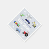 Jongens Schattig Blauw Reizen Voertuig Baby shower Servet (Hoek)