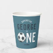 Jongens Schattig Blauw Sport Kinder 1e Verjaardag Papieren Bekers (Achterkant)