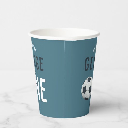 Jongens Schattig Blauw Sport Kinder 1e Verjaardag Papieren Bekers (Rechts)