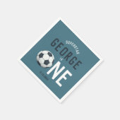 Jongens Schattig Blauw Sport Kinder 1e Verjaardag Servet (Hoek)