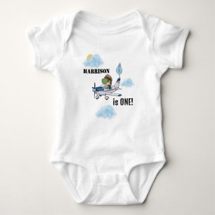 Jongens Schattig Blauw Vliegtuig Dinosaurus Kinder Romper