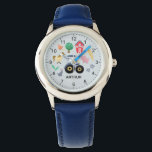 Jongens Schattig Boerderij Dier en Blauwe Tractor  Horloge<br><div class="desc">Dit schattige en moderne kinder horloge heeft boerderijen cartoons, met een blauwe tractor, paard, varken, konijn, kippen, rode schuur en bloemetjes, en kan worden gepersonaliseerd met je jongensnaam. Met duidelijke, gemakkelijk leesbare nummers is dit 'eerste' horloge geweldig voor kinderen of peuters die net beginnen met het leren van de tijd....</div>