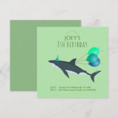 Jongens schattig groen onder de zee grote witte ha kaart (Voorkant / Achterkant)