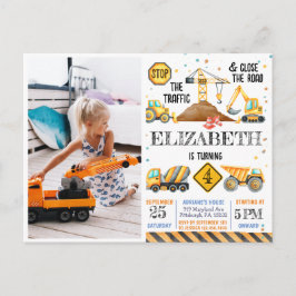 Jongens Schattig Moderne Bouw Kinderen Verjaardag Briefkaart