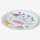 Jongens Schattig Oerwoud T-Rex Dinosaurus Verjaard Papieren Bordje (Gekanteld)