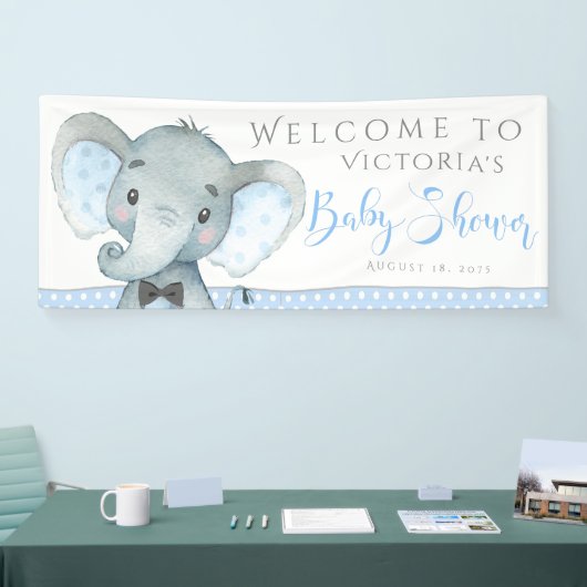 Jongens Schattig Olifant Baby shower Banners (Beurs)