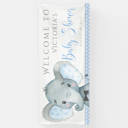 Jongens Schattig Olifant Baby shower Banners (Verticaal)