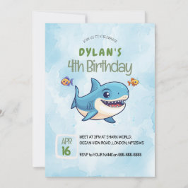 Jongens Schattig Onder het Zee Ocean Shark Verjaar Kaart