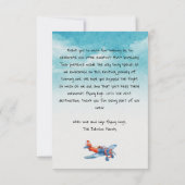 Jongens Schattig Reizen Vliegtuig Kinderen Verjaar Bedankkaart (Achterkant)