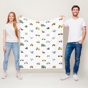 Jongens Schattig Transport Auto Patroon Monogram N Fleece Deken