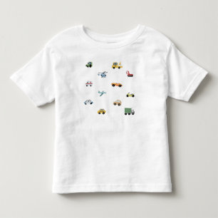 Jongens Schattig Transport Auto Patroon Monogram N Kinder Shirts