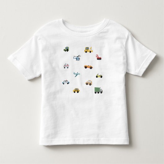 Jongens Schattig Transport Auto Patroon Monogram N Kinder Shirts (Voorkant)