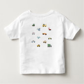 Jongens Schattig Transport Auto Patroon Monogram N Kinder Shirts (Achterkant)
