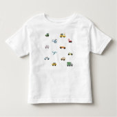 Jongens Schattig Vervoer Auto Patroon Monogram Naa Kinder Shirts (Voorkant)