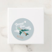 Jongens Schattige blauw Baby shower vliegtuig Bedankjes Labels (In situ)