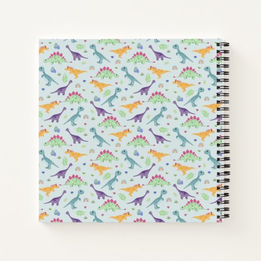 Jongens Schattige Blauw Stegosaurus Dinosaurus Kin Notitieboek (Achterkant)