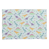 Jongens Schattige Blauw T-Rex Dinosaurus Naam Kind Kussensloop (Voorkant-Rechts)