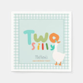 Jongens Schattige Blauw Twee Gekke Gans Tweede Ver Servet (Voorkant)