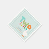 Jongens Schattige Blauw Twee Gekke Gans Tweede Ver Servet (Hoek)