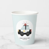 Jongens Schattige Blauwe Politieauto Verjaardag Papieren Bekers (Achterkant)