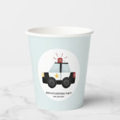 Jongens Schattige Blauwe Politieauto Verjaardag Papieren Bekers (Voorkant)