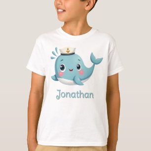 Jongens Schattige Blauwe Walvis Kids Aangepast T-shirt