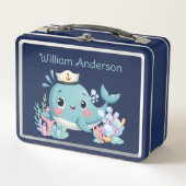 Jongens Schattige Blauwe Walvis Kinderen School (Voorkant)