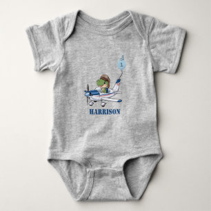 Jongens Schattige Blue Airplane Dinosaurus Kinder Romper