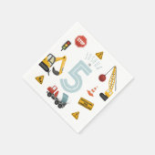 Jongens Schattige Blue Construction Kinder 5e Verj Servet (Hoek)