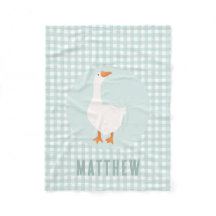 Jongens Schattige Blue Gingham Goose Boerderij Kin