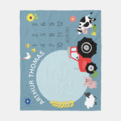 Jongens Schattige Boerderij Dierlijke Tractor en N Fleece Deken (Voorkant)