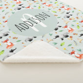 Jongens Schattige Bos Dierenpatroon Fox & Naam Kin Sherpa Deken (3/4)